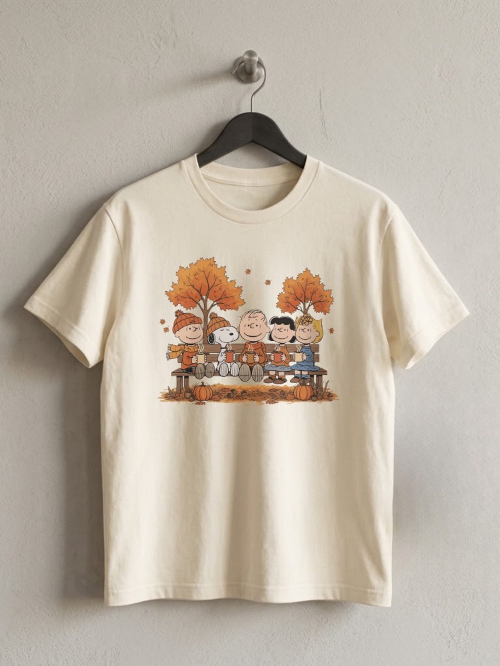 Graphic Fall Peanuts Tee - Cream